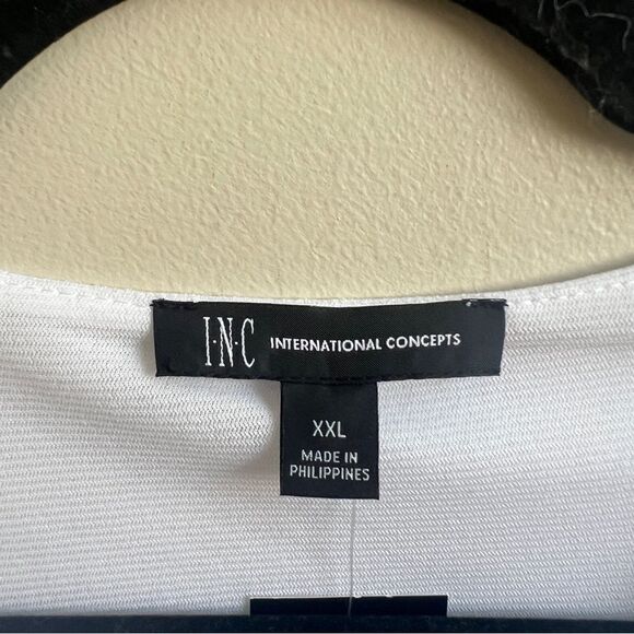 NWT I.N.C. International Concepts white Women's Ruched Side-Tie Top Size XXL - Picture 5 of 6